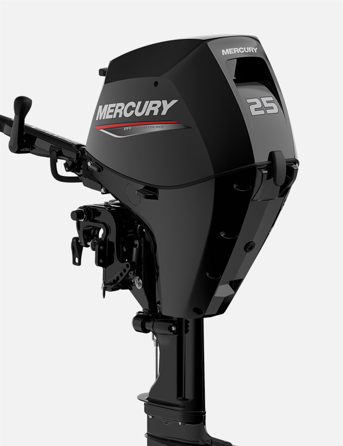 Mercury 25HP ELH EFI FourStroke 20" Shaft Tiller Outboard w/ Electric Start, 1A25311BK