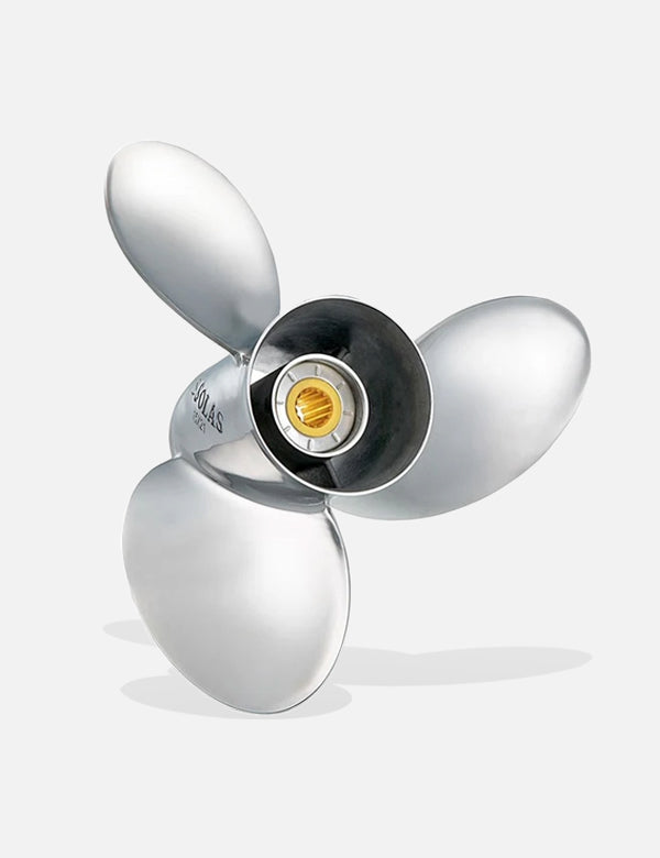 Solas Lexor 3 Propeller. Solas 3-Blade Aluminum Propeller. Large Diameter Propeller for High Horsepower Outboards on Bigger Boats.