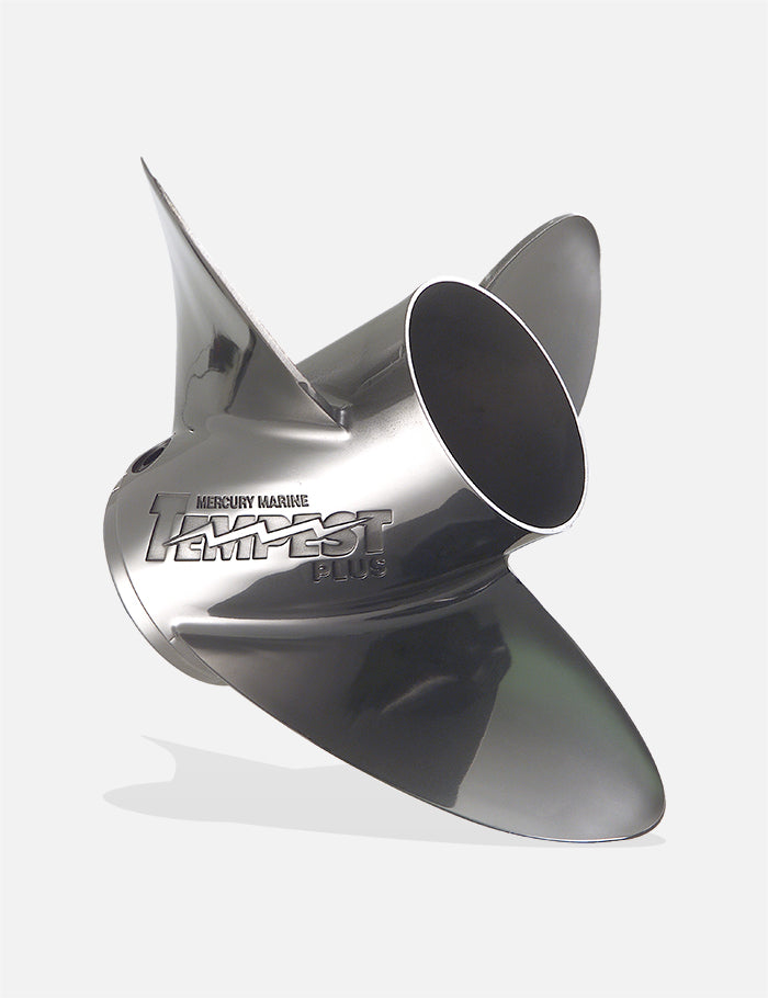 Mercury Tempest Plus Propeller. Mercury 3-Blade Stainless Steel Tempest Plus Propeller. For Mercury Outboard Applications.