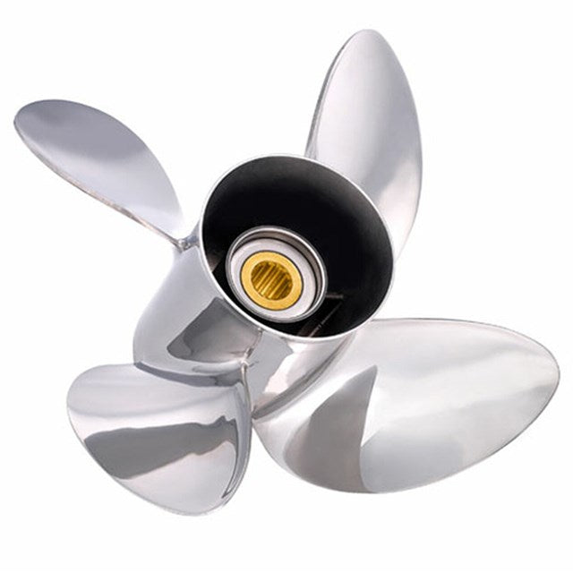 Stainless Steel 4-Blade (10 x 11") Evinrude Johnson RH Propeller, 765174